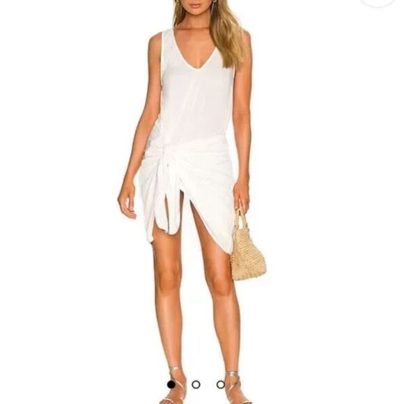 Nwt Anthropologie PilyQ swim Revolve Ava Sleeveless Wrap Dress  White - Picture 1 of 8